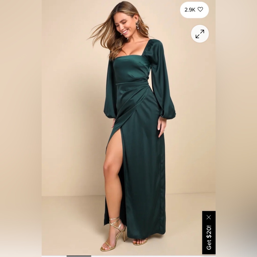 Lulu's Dark Green Maxi Dress